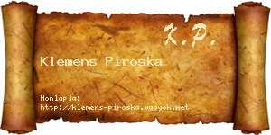 Klemens Piroska névjegykártya