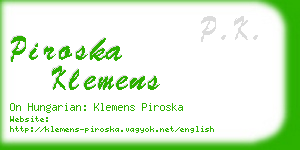 piroska klemens business card